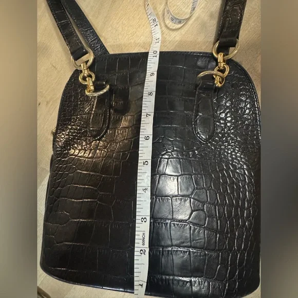 Saks Fifth Avenue Black Croc-Embossed top grain calf leather Crossbody Bag - Picture 14 of 14